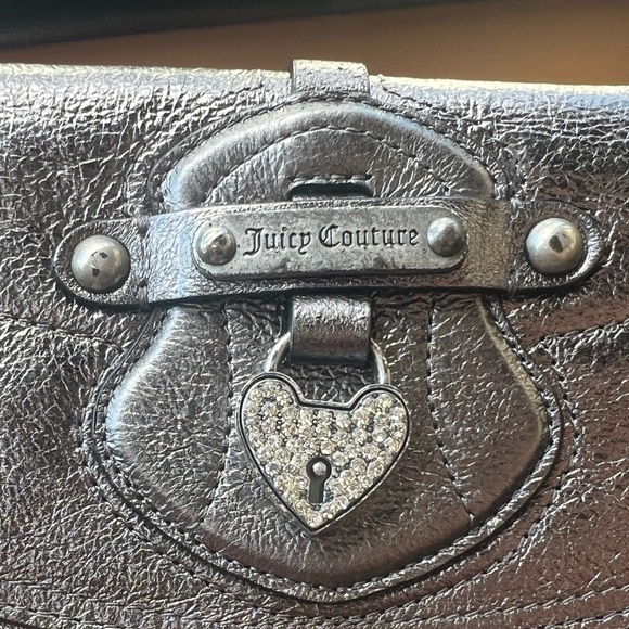 juicy couture grey leather locket heart wallet - Picture 2 of 7